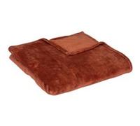 Atmosphera - Plaid Ollis doux uni flanel 130x180 cm Rose Terracotta