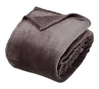 Plaid en Flanelle Uni Ollis 240x260cm Gris Foncé