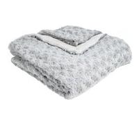 Atmosphera - Plaid Fausse Fourrure bou Gris Clair 120x160 cm