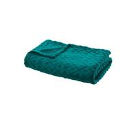 Atmosphera Créateur d'intérieur - Plaid Imprimé "Losange 3D" 125x150cm Bleu Canard