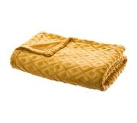 Atmosphera Créateur d'intérieur - Plaid Imprimé Losange 3D 125x150cm Ocre Jaune G
