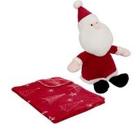 Plaid Imprimé & Peluche Père Noël 75x90cm Rouge