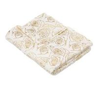 Plaid Imprimé Perle de Rose 130x180cm Blanc