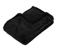 Atmosphera – Plaid polaire microfibre 125 x 150 cm Noir