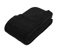 ATMOSPHERA CREATEUR D'INTERIEUR Plaid Polaire Microfibre Noir 180x230cm