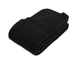 ATMOSPHERA CREATEUR D'INTERIEUR Plaid Polaire Microfibre Noir 180x230cm