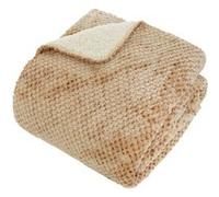 Atmosphera Créateur d'intérieur - Plaid Sherpa en Flanelle "Lyno" 130x170cm Beige Beige
