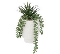 Atmosphera Plante artificielle en pot Visage 25 cm Blanc