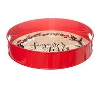 Plateau de Service Ferme aux sapins 35cm Rouge
