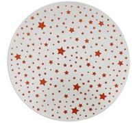 Plateau pour Bougie Miroir Étoile 30cm Blanc & Rouge