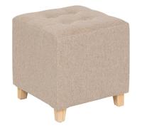 Atmosphera Créateur d'intérieur - Pouf Design en Tissu "Leandre" 35cm Beige