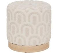 Atmosphera – Pouf Copas – Motif tufté – 38 x 38 cm – Blanc