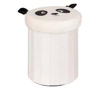 Atmosphera - Pouf-coffre enfant Andy Panda pliant Noir et Blanc d30x36cm