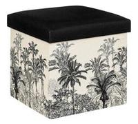 Pouf pliant ""Benicio"" noir et blanc motifs - Atmosphera Créateur d'intérieur