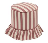 Atmosphera Créateur d'intérieur - Pouf Rayé à Volant "Fiora" 41cm Rose