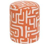 Atmosphera Créateur d'intérieur - Pouf Rond à Motifs "Delor" 30cm Orange Orange G