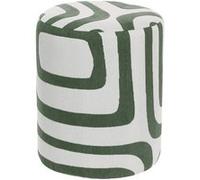 Atmosphera Créateur d'intérieur - Pouf Rond à Motifs "Delor" 30cm Vert Cèdre Vert