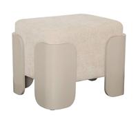 Atmosphera Créateur d'intérieur - Pouf Tissu Chenille "Mizar" 37cm Ivoire
