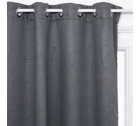 Atmosphera - Rideau occultant à oeillets Lefat - Motif végétal 140x260 cm - Gris