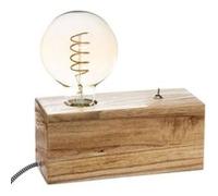 Atmosphera - Socle de lampe Tibu en bois 20 cm Naturel
