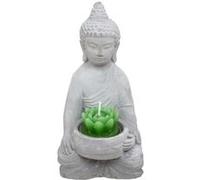 Atmosphera - Photophore Bouddha - Ciment - Gris - H15 cm
