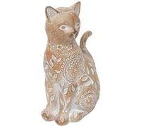 Atmosphera – Statuette chat Lindo – Résine H.18,5 cm – Beige