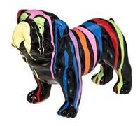 Atmosphera Statuette déco Chien peint Noir multicolore