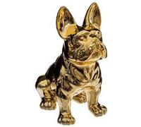 Atmosphera - Statuette Bulldog - céramique - doré - H19 cm