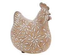 Atmosphera Créateur d'intérieur - Statuette Poule Déco "Linda" 20cm Beige