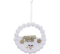Atmosphera Couronne pompons Noël - Blanc
