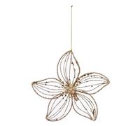 Atmosphera Créateur d'intérieur - Sujet de Noël Déco Fleurs Paillettes 15cm Or