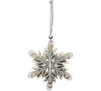 Sujet de Noël Flocon 3D Marron Glacé 13cm Naturel