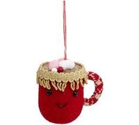 Sujet de Noël Déco Mug Chocolat 10cm Rouge