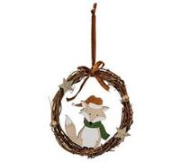 Atmosphera Créateur d'intérieur - Sujet de Noël en Bois "Renard" 19cm Cuivre Orange G