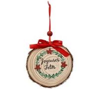 Atmosphera Sujet de Noël en bois - Beige