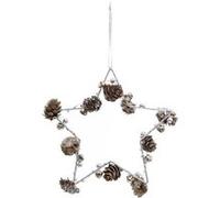 Atmosphera Créateur d'intérieur - Sujet de Noël Étoile Pommes de Pin 18cm Beige G