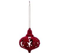 Atmosphera Sujet de Noël feuille baroque - Rouge