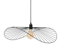 Atmosphera Créateur d'Intérieur - Suspension Adelia Métal Noir D58cm - Ampoule Non Incluse 40 W - Câble Réglable 80 cm - Salon, Cuisine, Bureau, Chambre