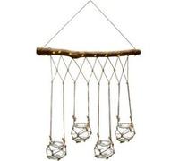 Atmosphera Suspension LED – Set de 4 soliflores en verre – Beige