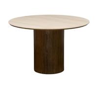 ATMOSPHERA CREATEUR D'INTERIEUR - Table à manger Auren ronde diamètre 120 cm 4 places beige