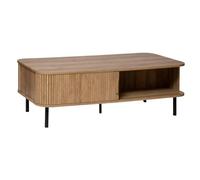 Atmosphera Créateur d'Intérieur - Table Basse Colva 2 Portes Effet Chêne - Rangement Rectangulaire 3 Compartiments - Salon, Entrée - L120cm x H41cm