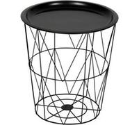 Atmosphera – Table d'appoint Kumi coffre D. 37 x H. 40 cm, acier filaire, plateau amovible – noire