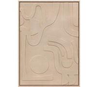Atmosphera - Tableau Mural 3D Azra - Beige - 50 x 70 cm - Toile en Relief Abstrait - pour Salon, Chambre, Bureau