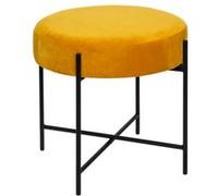 Atmosphera Tabouret Arty rond en velours 47 cm Ocre