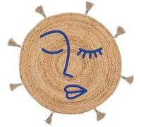 Tapis Déco à Pompons Soleya 80cm Naturel