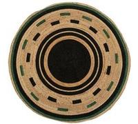 Tapis Rond Imprimé en Jute Malakite 120cm Multicolore