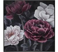 Atmosphera Créateur d'intérieur - Toile Peinte Déco "Cadre Fleur" 58x58cm Noir Noir G