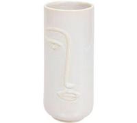 Atmosphera - Vase Visage Sculpté Soleya - Blanc - D 11 x H 25 cm - Céramique, Style Scandinave - pour Salon, Chambre, Bureau