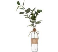 Atmosphera Vase avec eucalyptus artificiel Corde – Verre – H45 cm Vert