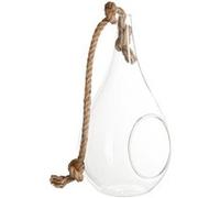 Atmosphera - Vase Goutte - Verre et Corde - Transparent - H25 cm